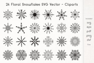 24 Floral Snowflakes for Crafts