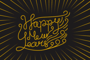 Happy New Years Gold Black