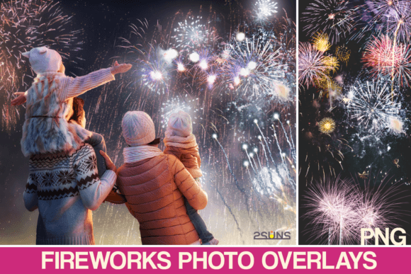 Holiday Fireworks Overlays Photoshop