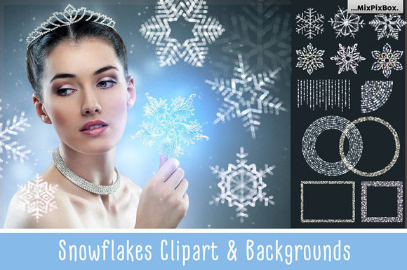 Snowflakes Clipart Backgrounds for Crafts