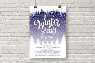 Winter Party Flyer Template for Print Templates